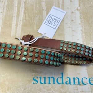 Brand New! Sundance "Eyre" Leather Belt Retail $108. Size Small